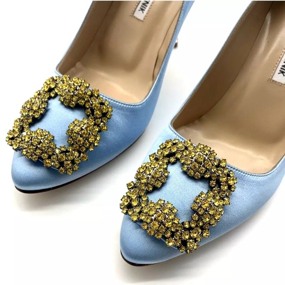 Manolo Blahnik Hangisi Crystal Buckle Pump - Picture 3 of 6